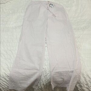 Self Esteem White and Pink Striped Cotton Pajama Pants